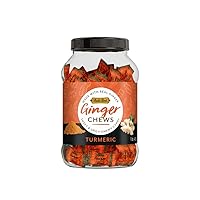 Ginger Chews - Soothing Turmeric Flavor (1lb Jar) 100% Real Ginger & Natural Flavors, Sweet Spicy Chewy Ginger Candies, Great snacks for sharing and gift baskets