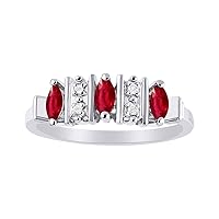 Rings for Women Sterling Silver Ring Classic 3 Stone Precious Gemstone and Diamond Ring Jewelry for Women Sterling Silver Rings for Women Diamond Rings for Women Size 5,6,7,8,9,10