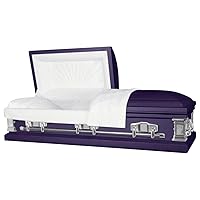 Titan Casket Satin Series Steel Casket (Royal Purple) Handcrafted Funeral Casket - Royal Purple Finish with White Crepe Interior