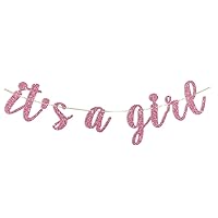 It's A Girl Banner Pink Glitter Baby Girl Baby Shower Party Pregnant AF Baby 1st Birthday Party Decorations Party Supplies