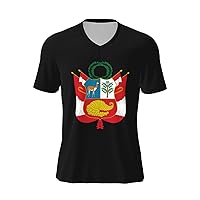 Peruvian Peru Flag T-Shirts Man Womans Short Sleeve T-Shirts Quick Dry T-Shirts Football Jersey