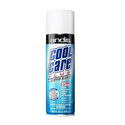 Andis 12750 Cool Care Plus 5-in-1 Clipper Spray, 15.5 oz Can, Blade Care and Treatment