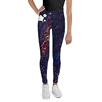 Youth Leggings - Multi-Colored Psychedelic Abstract Painted Design