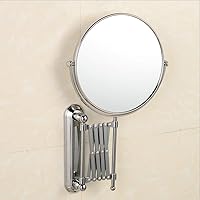 cosmetic mirro Double-sided Beauty Makeup Mirror Folding Beauty Mirror Bathroom Beauty Makeup Mirror Stainless Steel 6 Inch Silver