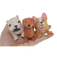 Curious Minds Busy Bags Set of 3 Different Breed Stretchy Dogs - Corgi, Dachshund, and Bulldog - Crushed Bead Sand Filled - Doggy Lover Sensory Fidget Toy Weighted (Random Colors)