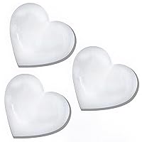 Selenite Crystal Heart Stone, Healing & Calming Quality Crystal, Pocket Massage Heart Worry Stone for Healing, Meditation & Home Décor – Pack of 3