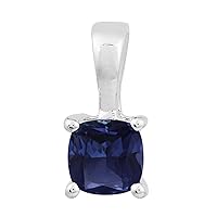 Multi Choice Cushion Shape Gemstone 925 Sterling Silver Solitaire Pendant Jewelry