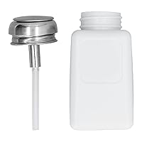 Solvent Dispenser,200ML Press Type Solvent Dispenser,Liquid Dispenser Pump,Small Portable Solvent Dispenser,ESD Safe Anti Static Square Bottle with Stainless Steel Lid,for Chemical Solvent(White)