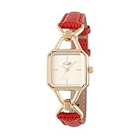 Degrees - Vintage Design Women's Quartz Watch with Leather Strap. Stainless Steel, Carre Gold. It Can Be Worn As an Accessory Or Jewelry.