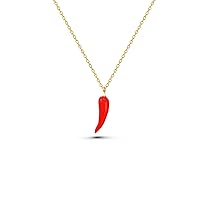 Pepper Necklace, 14K Real Gold Pepper Pendant, Dainty Custom Red Pepper Necklace, Minimalist Gold Pepper Pendant
