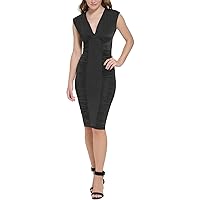 Calvin Klein Women's X-Fit Sleeveless Ruched Bodycon Dress (Black, 6)