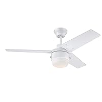 73042 Talia Modern 105 cm Ceiling Fan with Lighting by Westinghouse Lighting in White Finish with Opal Frosted Glass
