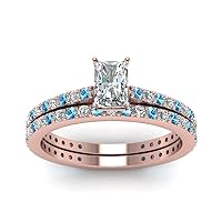 Choose Your Gemstone Radiant Shape 14k Rose Gold Plated Wedding Ring Classic Delicate Diamond CZ Ornaments Surprise for Wife Symbol of Love Clarity Comfortable Ring : US Size 4 TO 12