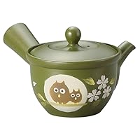 J-kitchens Tokoname Ware Teapot, Made in Japan, Natural, Simple, Stylish, 11.8 fl oz (320 cc) (Deep Steamed/Refreshing Net)