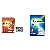 Nicorette 4mg Gum 160ct Cinnamon Plus Advil Dual Action for Nicotine Cravings & Pain Relief