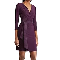 American Living Womens Jersey Ruffled Dress, Purple, 2