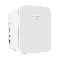 Cooluli 15L Mini Fridge for Bedroom, Car, Office Desk & College Dorm - 12V Portable Cooler & Warmer for Food, Drinks, Skincare - AC/DC Small Refrigerator with Glass Front, White