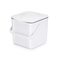 Minky Homecare Kitchen Compost Bin – Countertop Food Waste Caddy with Easy Wipe Clean Interior – Made in The UK - 3.5L (0.9 gal.) (White)