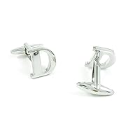 Cufflinks Cuff Links Fashion Mens Boys Jewelry Wedding Party Favors Gift YFP042 Shinning Silver Letter D