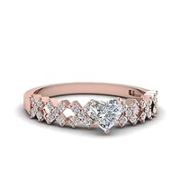 Choose Your Gemstone X Pattern Accent Diamond CZ Ring Rose Gold Plated Heart Shape Petite Engagement Rings Everyday Jewelry Wedding Jewelry Handmade Gifts for Wife US Size 4 to 12