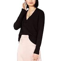 Womens V-Neck Pullover Sweater, Black, X-Large