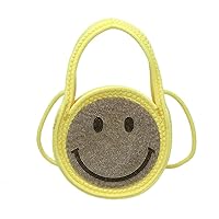 Tote Bag for Women Cotton Purses and Handbags Smile Top Handle Satchel Bag Hand-Woven Crossbody Shoulder Handbag
