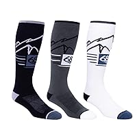 686 Men's Mountainscape Sock 3-Pack - Winter Socks for Snow & Skiing- Reinforced Heel & Toe, Elastic Arch Support, Cushioning