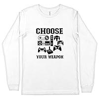 Choose Your Weapon Long Sleeve T-Shirt - Gamer T-Shirt - Video Game Long Sleeve Tee Shirt