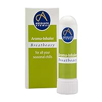 Breatheasy Aroma Inhaler with 100% Pure, Natural Essential Oils - Eucalyptus, Tea Tree, Cajeput and Ravensara - Instant Congestion Relief for all your Chills