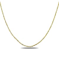 PORI JEWELERS 18K Gold 1.8MM Singapore Chain Necklace- Available in Yellow, White or Rose -14