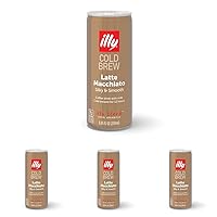 illy Ready To Drink Coffee – Latte Macchiato Cold Brew Cans - 100% Arabica Coffee - Smooth & Refreshing Taste - Convenient, Easy to Carry Coffee Drink with Milk – 8.5 oz. (Pack of 4)