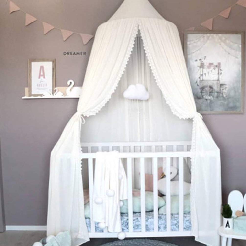 Mua LOAOL Kids Bed Canopy with Lace Sheer Chiffon Hanging Canopy ...