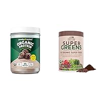 Organic Protein Powder and Country Farms Super Greens Drink Mix Bundle (16+20 Servings)