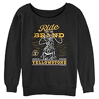 Y Yellowstone Women's Yellowstone Ride for Brand Junior's Raglan Pullover with Coverstitch
