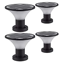 Solar Post Cap Lights Outdoor, Dusk to Dawn Auto On/Off Solar Powered Post Lights Fits Most Posts (4 Pack)