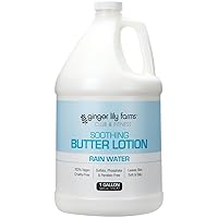 Ginger Lily Farms Club & Fitness Soothing Butter Lotion for Dry Skin, 100% Vegan & Cruelty-Free, Rain Water Scent, 1 Gallon (128 fl oz) Refill
