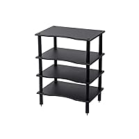 Monolith 4 Tier Shelf Audio Stand - Open Air Storage, Modular Design, Sturdy, Compatible with Bose, Polk, Sony, Yamaha, Pioneer and Others, Black