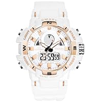 Women's Sports Digital Watch, Waterproof White Analog Wrist Watches for Women (White)