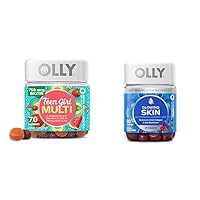 OLLY Teen Girl Multi Gummy and Glowing Skin Gummy Bundle, 70 Count and 50 Count