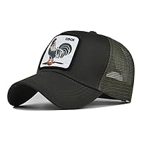 Mesh Back Snapback Trucker Hat for Men & Women Embroidered Hunting Golf Baseball Caps Rooster Duck