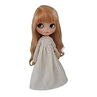 Doll Clothing Extra Long Robe for Blyth,Ob24,Licca,Azone BJD Doll Clothes Toys Accessories Gifts (Off-White)