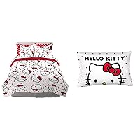 Franco Hello Kitty Polka Dot Bedding Comforter Set with Satin Pillowcase (Queen)