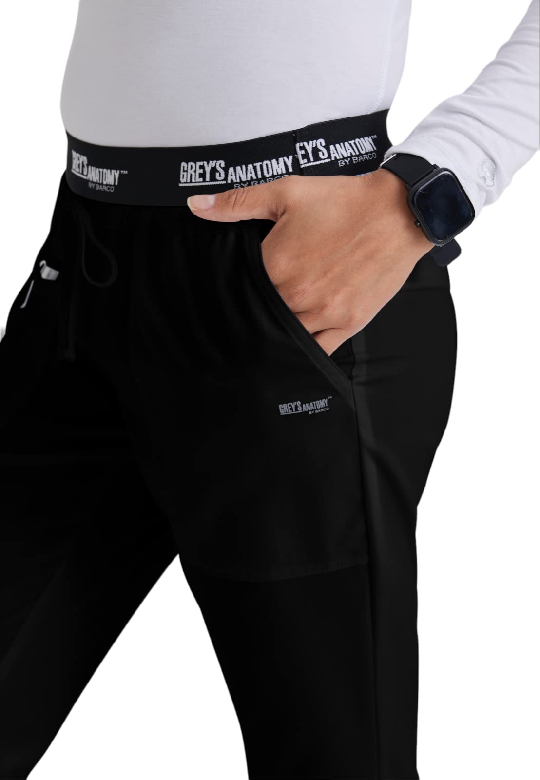 Grey's Anatomy 4275 3 Pkt Logo Waist Pant with Drawstring