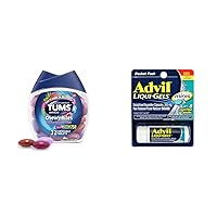 TUMS Chewy Bites Antacid Tablets for Heartburn & Acid Relief, 32 Count and Advil Liqui-Gels Minis Pain Reliever, 8 Liquid Filled Capsules