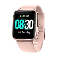 GRV Smart Watch for iOS and Android Phones, Watches for Women IP68 Waterproof Smartwatch Fitness Tracker Watch with Heart Rate/Sleep Monitor Steps Calories Counter (Pink)