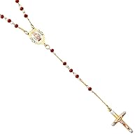 14k Gold Gem Stone Rosary Necklace Jewelry Gifts for Women