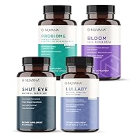 Shut Eye Natural Sleep Aid | Probiome 100 Billion CFU | Lullaby Kids Natural Chewable Tablets | Bloom Beauty Booster for Hair, Skin, Nails