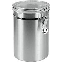Metaltex Storage Jar with Acrylic Lid, 62 oz, Silver/Transparent