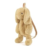 Cute Plush Animal,Rabbit Backpack with Adjustable Straps (Khaki)