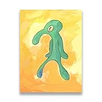 Bold And Brash Gallery Art Poster Abstract Squidward Canvas Painting Print Nordic Wall Art Picture for Living Room Home Decor Framed Wall Art (8 x12(20 x30 cm), Unframed)